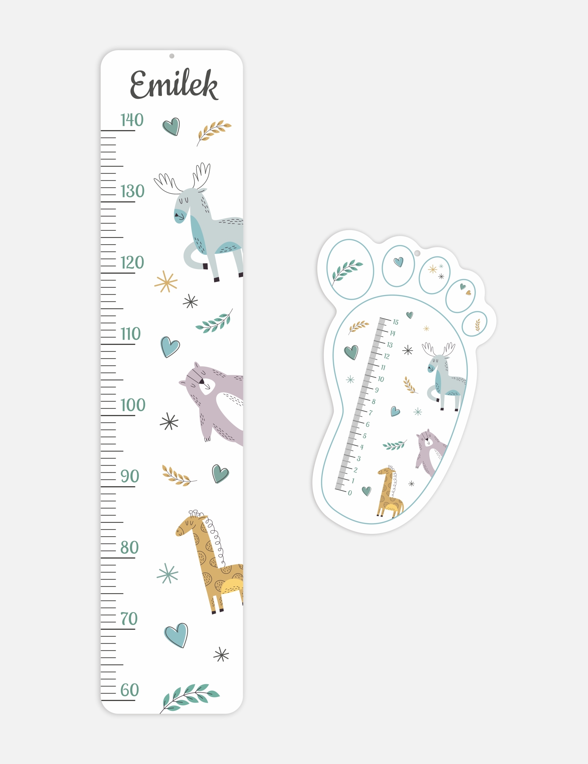 Wandtattoo - Tiere / Personalisiert / Höhe und Fuß messen