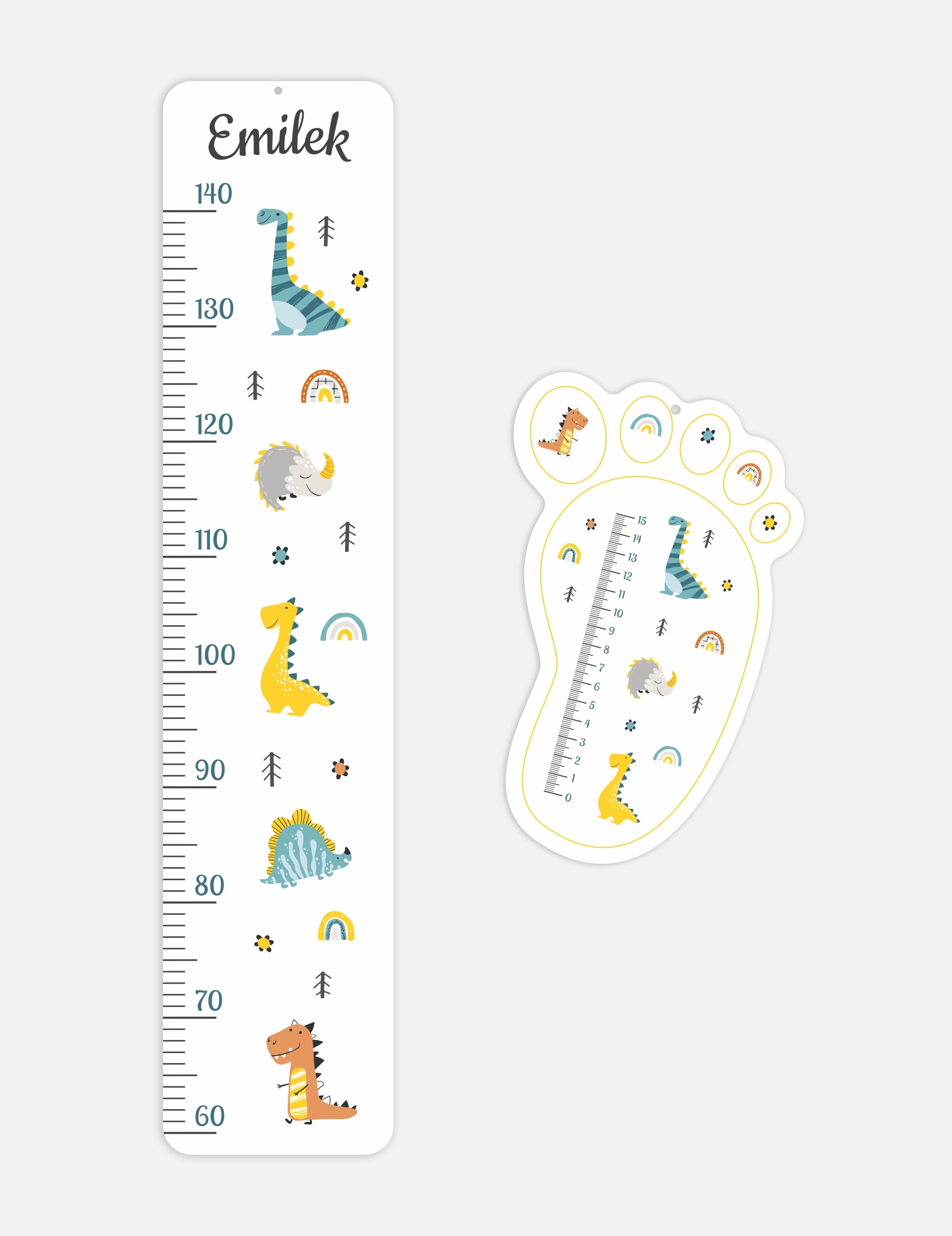 Wandtattoo - Dinosaurier / Personalisiert / Höhe und Fuß messen