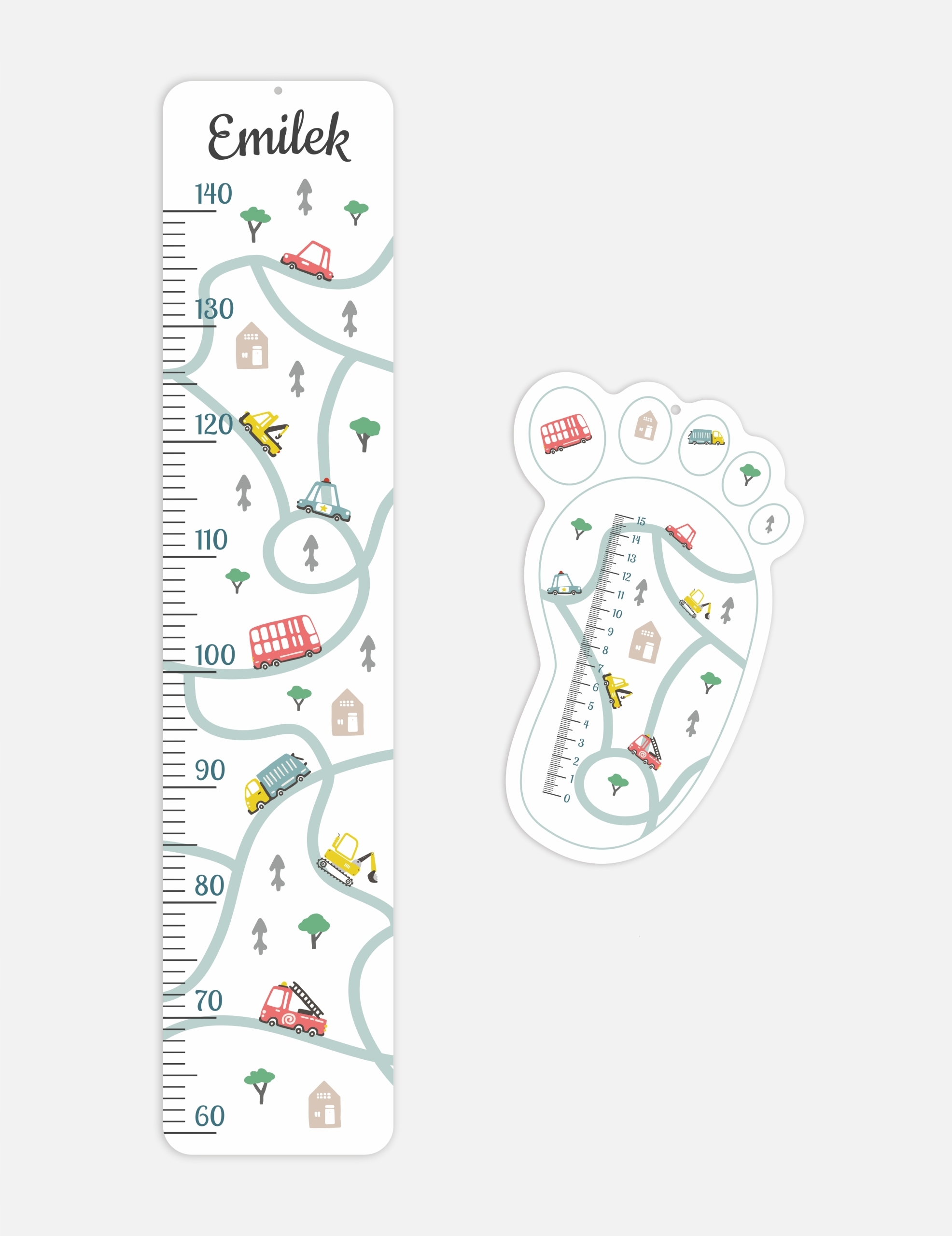 Wandtattoo - Fahrzeuge / Personalisiert / Höhe und Fuß messen