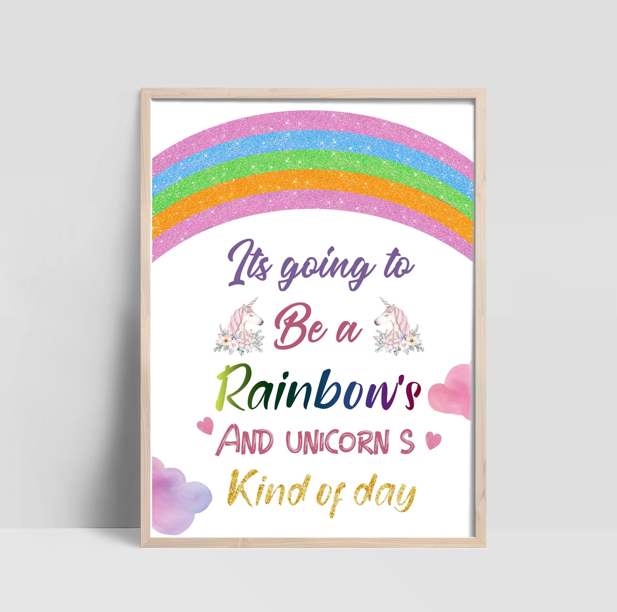 Poster - Regenbogen und Einhorn