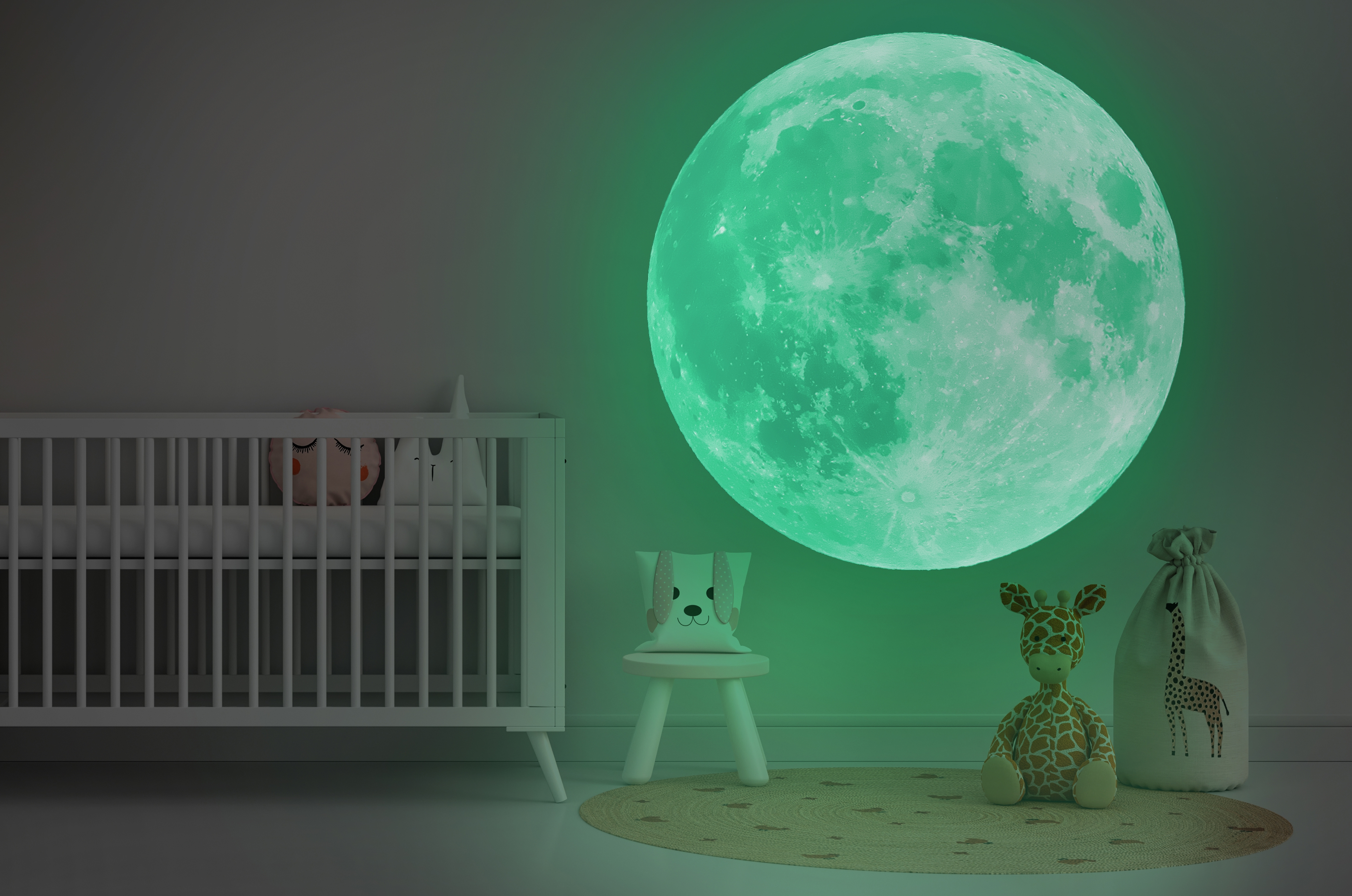 Wandtattoo - Mond / Leuchten im Dunkeln