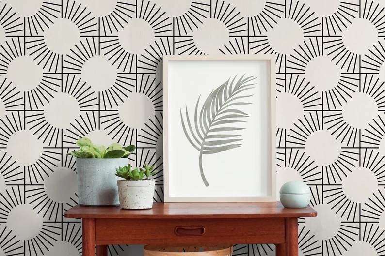 Tapete - Geometrische Zeitgenössische / Schälen und aufkleben