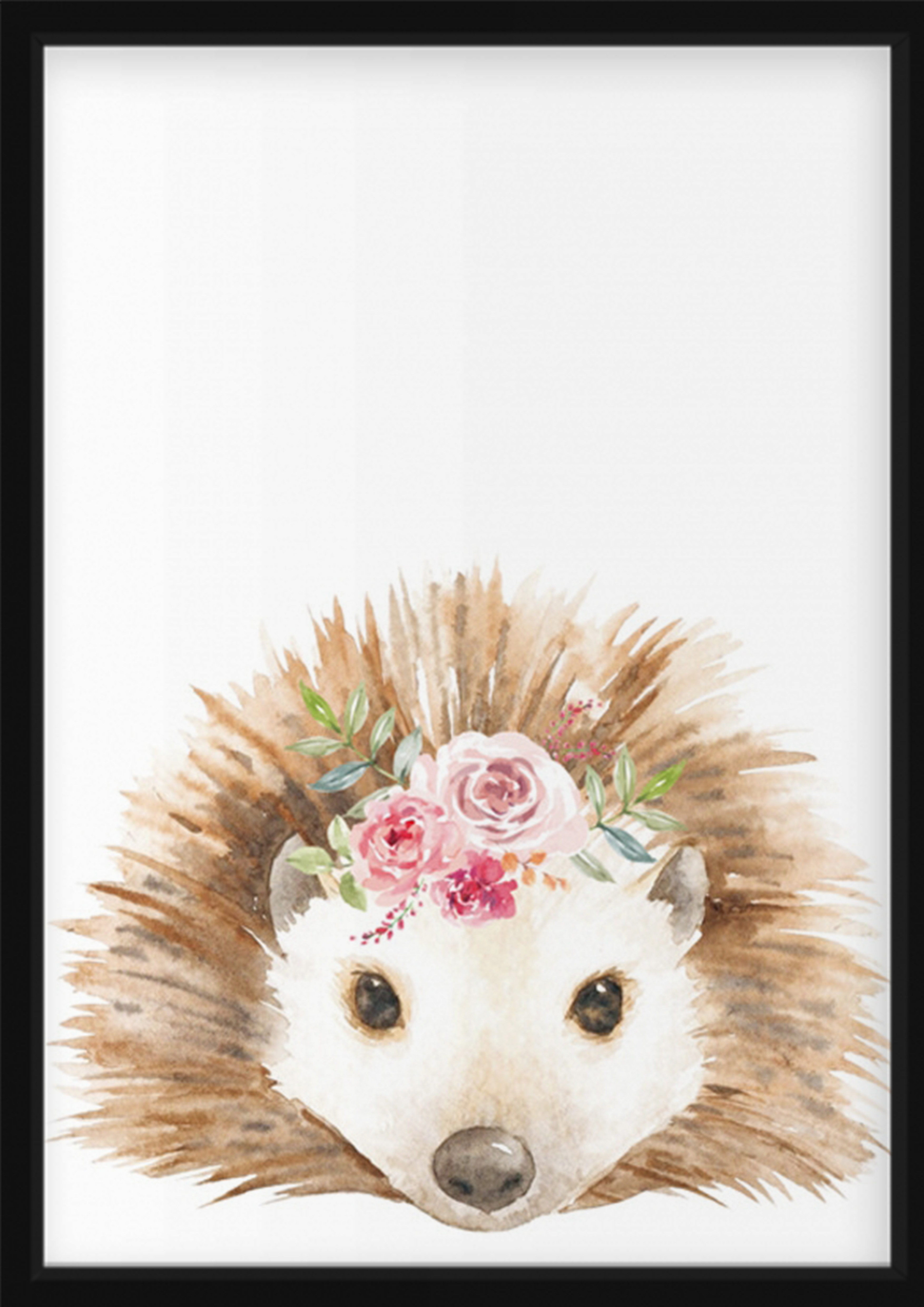 Poster - Igel mit Blumen