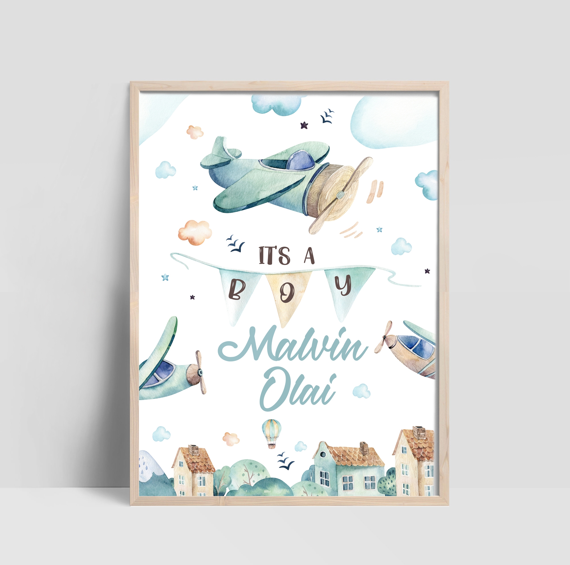 Poster - Flugzeuge und Wolken / Personalisiert