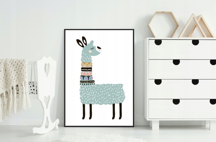 Poster - Schaf / Hellblau