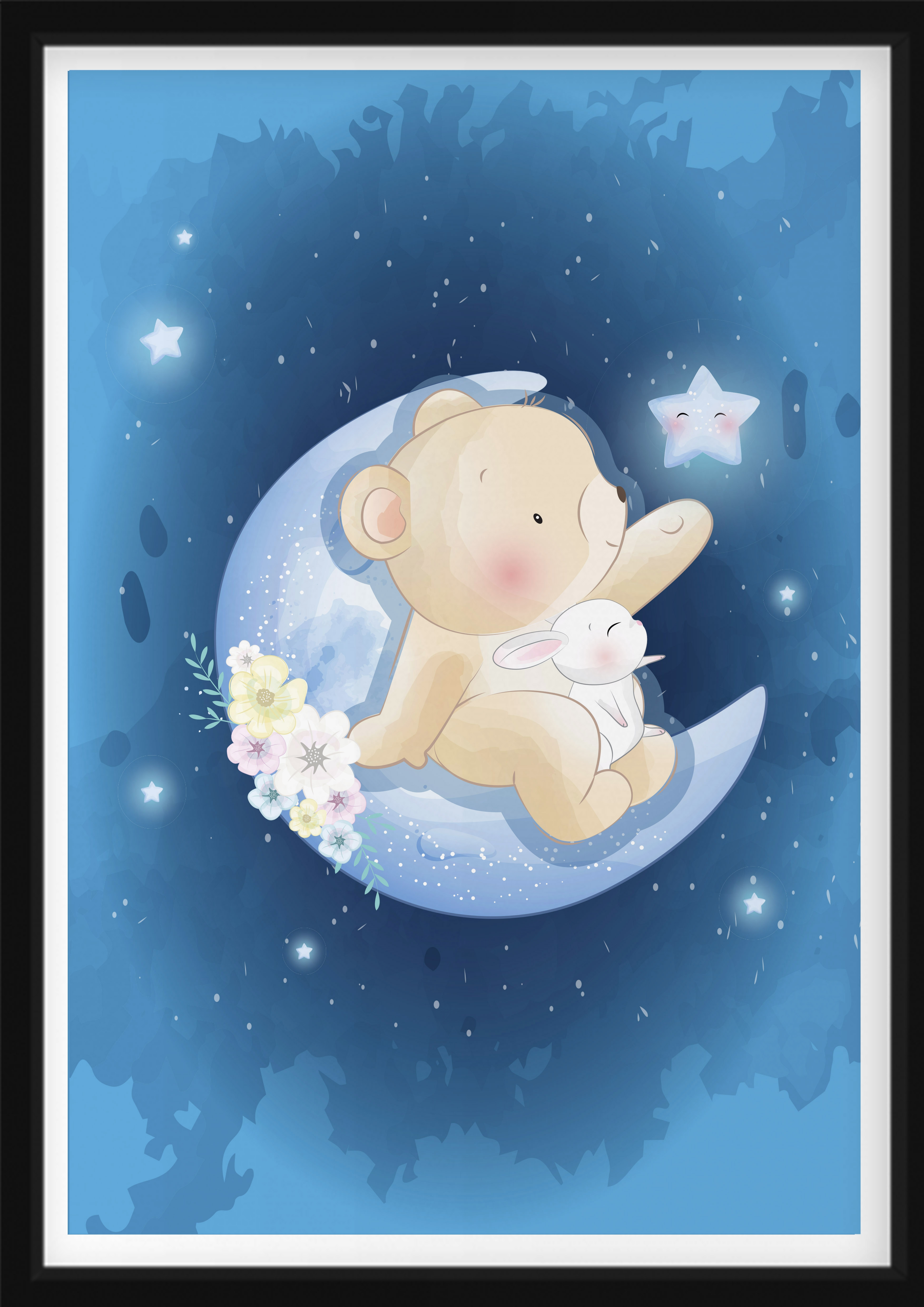 Poster - Bär auf dem Mond