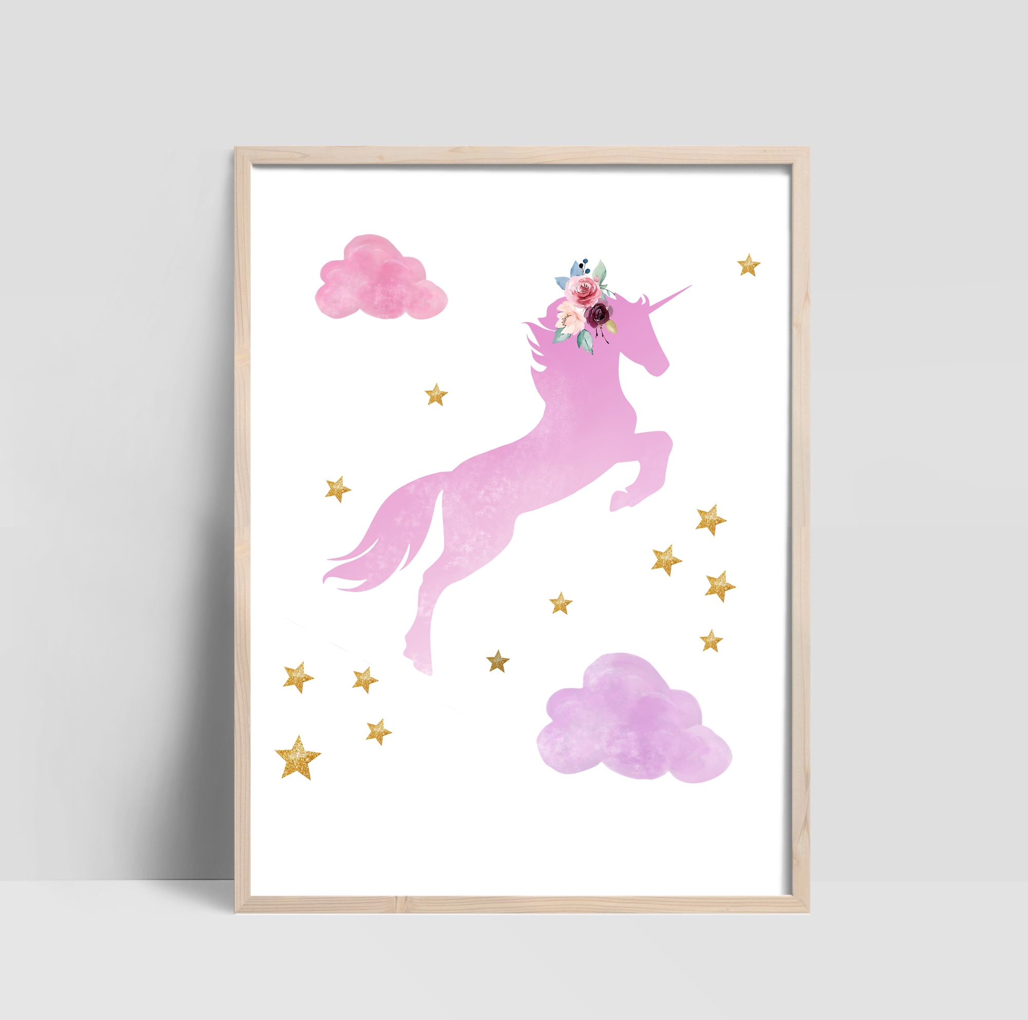 Poster - Einhorn und Sterne