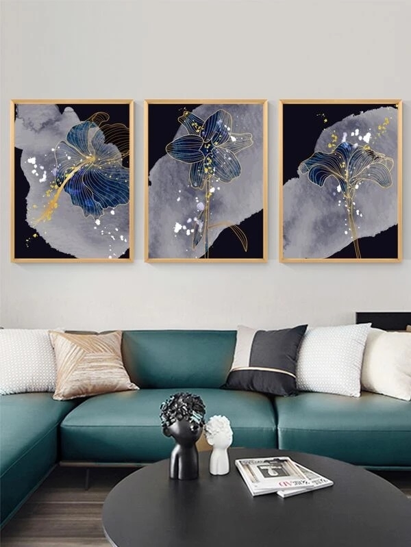 Poster - Abstrakte Blume / 3er-Set