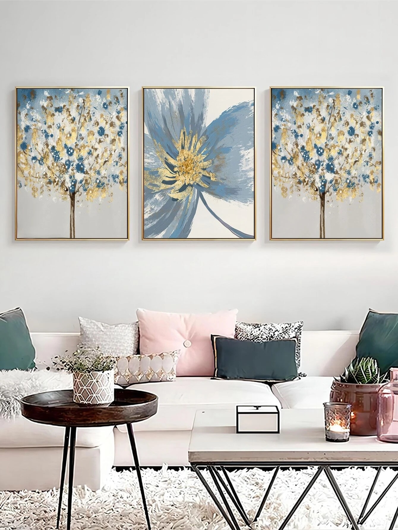 Poster - Blumenmuster / 3er-Set / 02