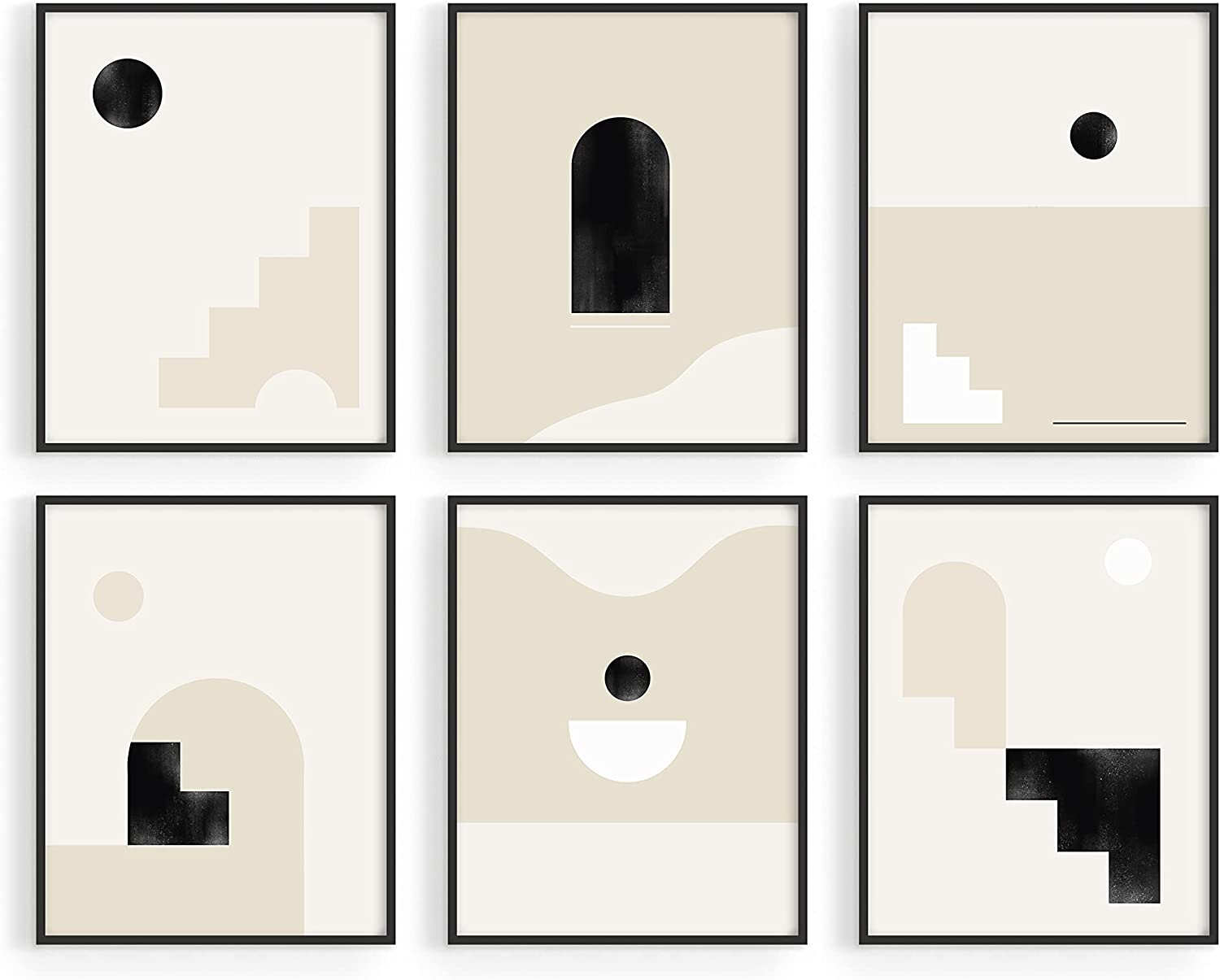 Poster - Boho / Neutrale Treppe / 6er-Set