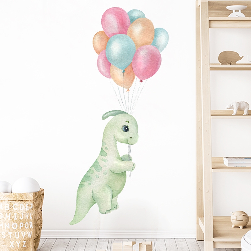 Wandtattoo - Baby Dinosaurier mit Luftballons 1