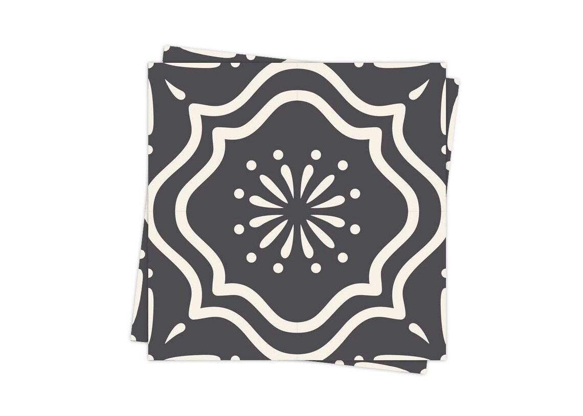 Fliesenaufkleber - Weiße und graue Fliesen zum Abziehen und Aufkleben / 24 Stk