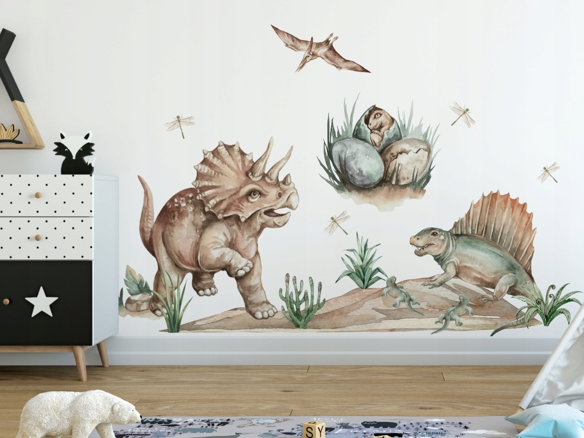 Wandaufkleber - Dinosaurus / Triceratops und Dimetrodon