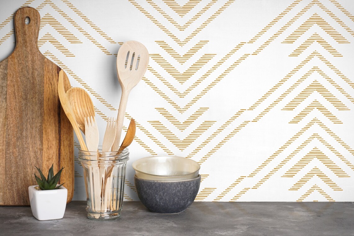 Tapete - Minimalistisches Boho / Abziehen und Aufkleben