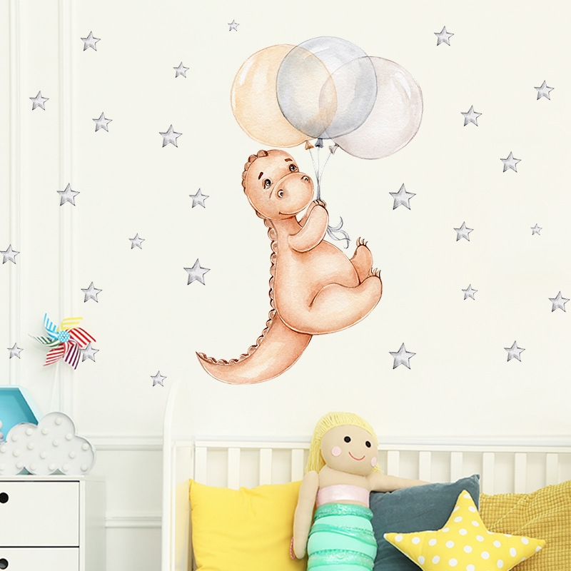 Wandtattoo - Baby Dinosaurier mit Luftballons 3