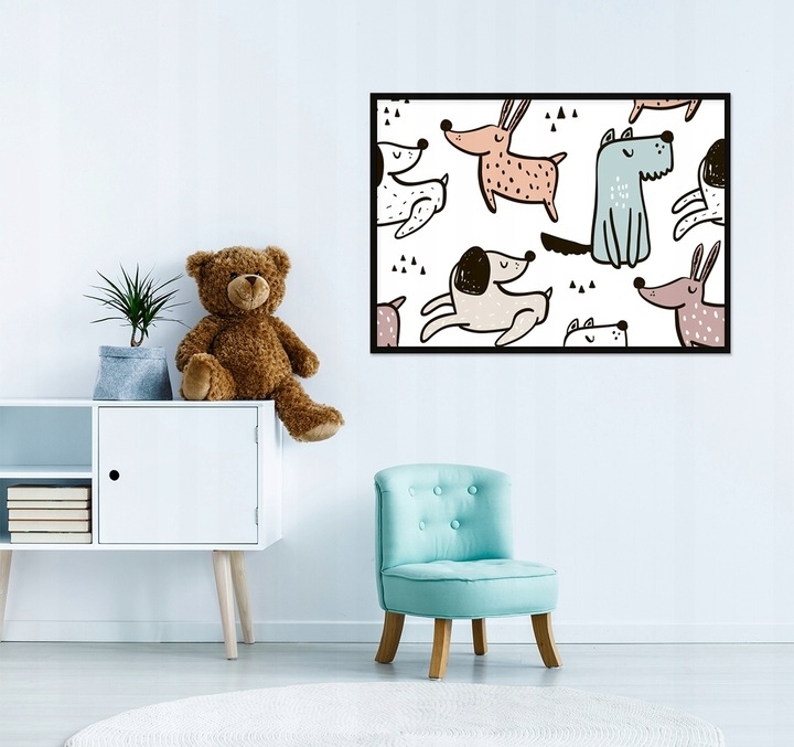 Poster - Mehrfarbige Hunde