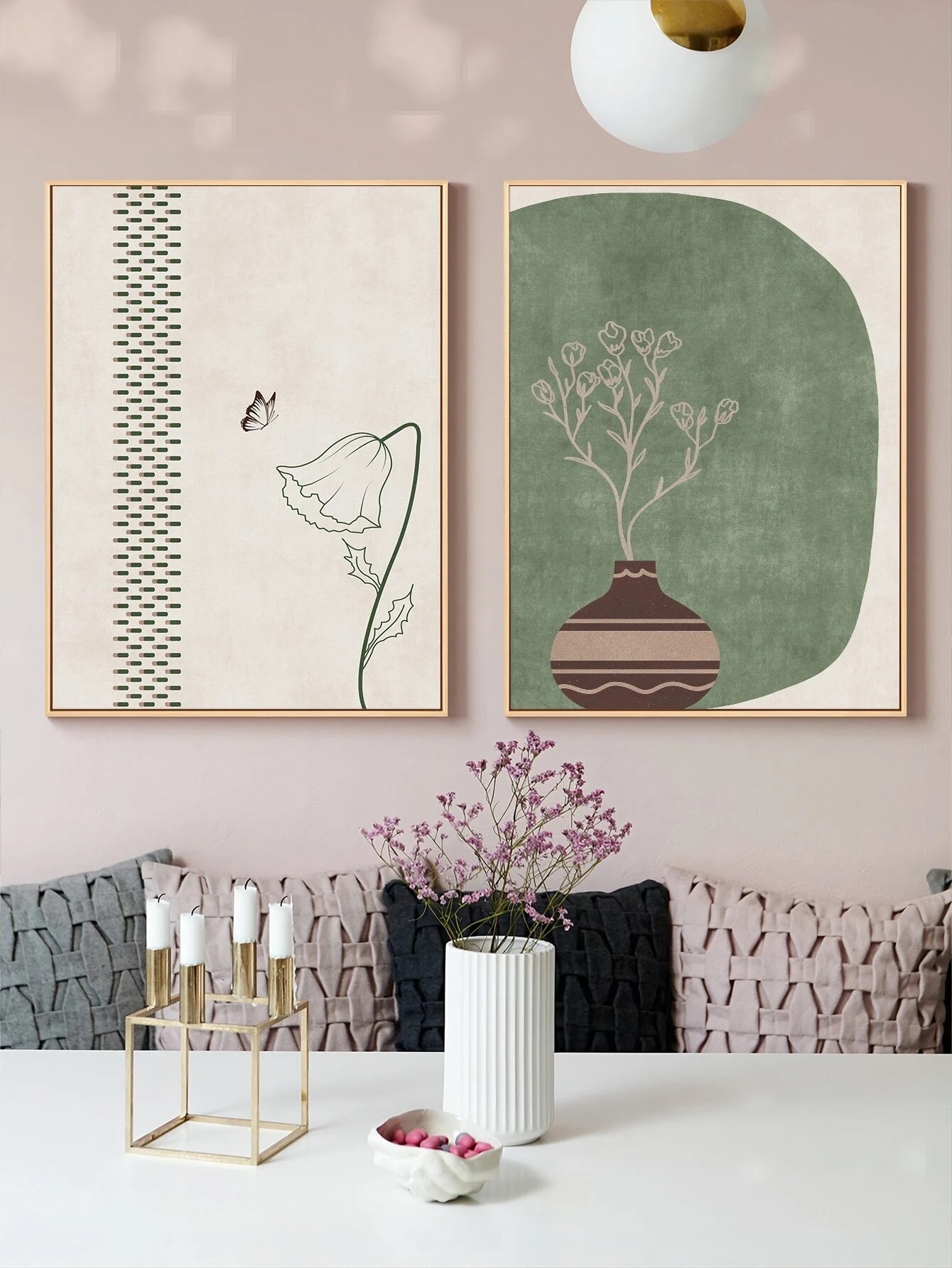 Poster - Schmetterling & Blumen / 2er-Set