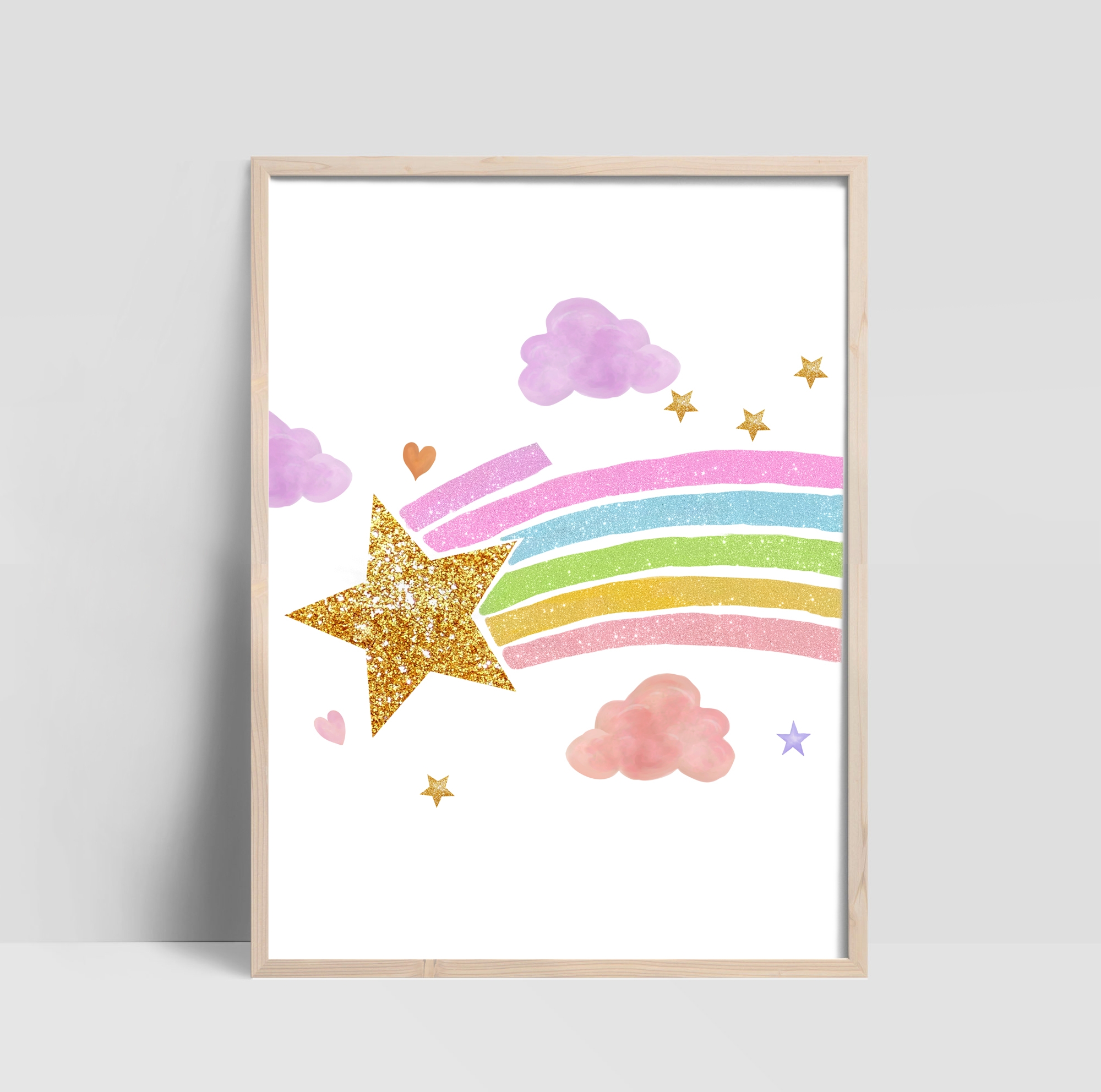 Poster - Sterne und Regenbogen