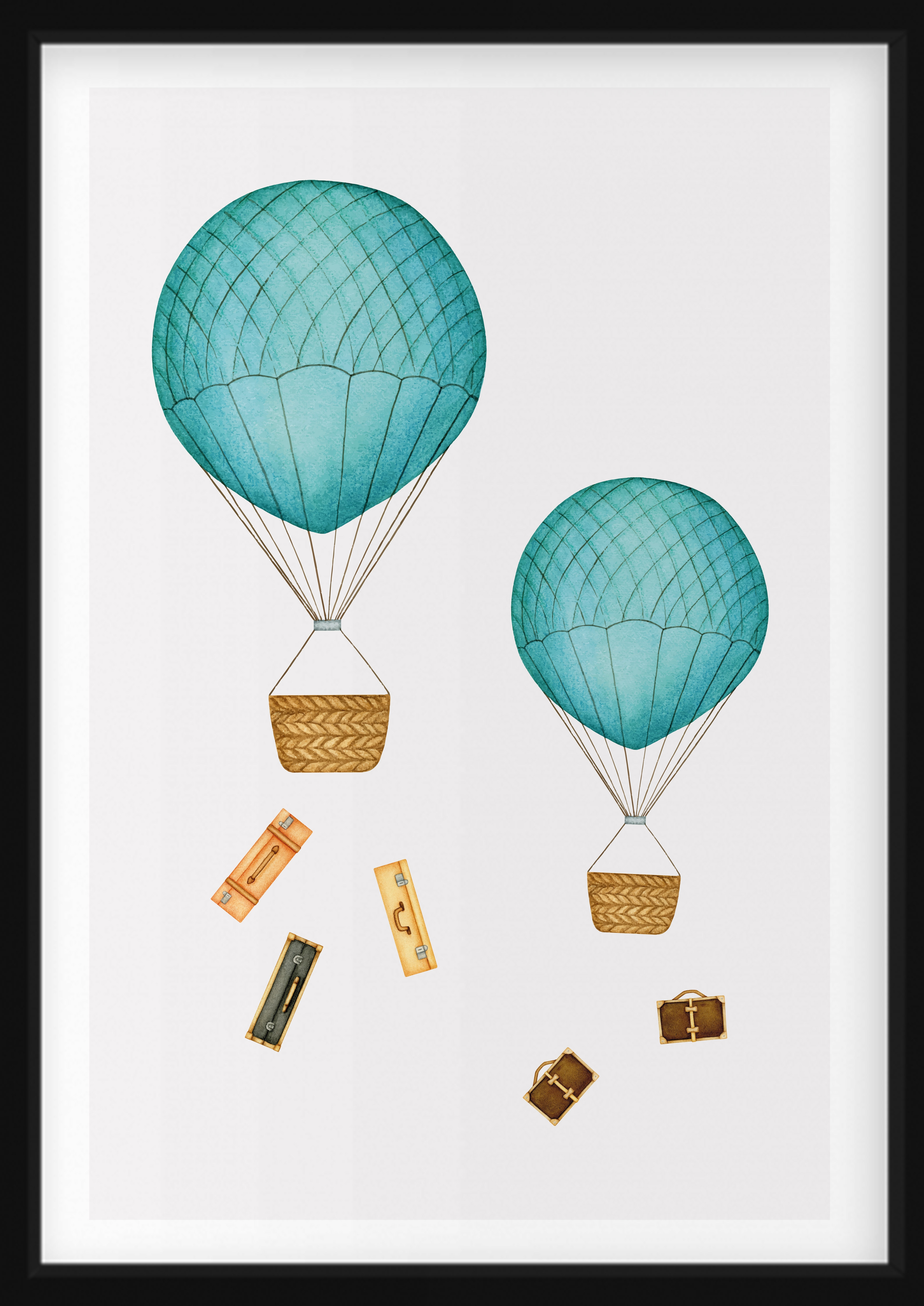 POSTER - Luftballons und Koffer