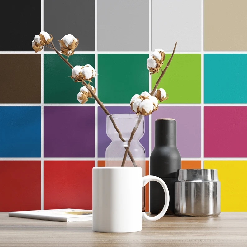 Fliesenaufkleber / 25 x 25 cm / 24 Stück / Farbe wählen