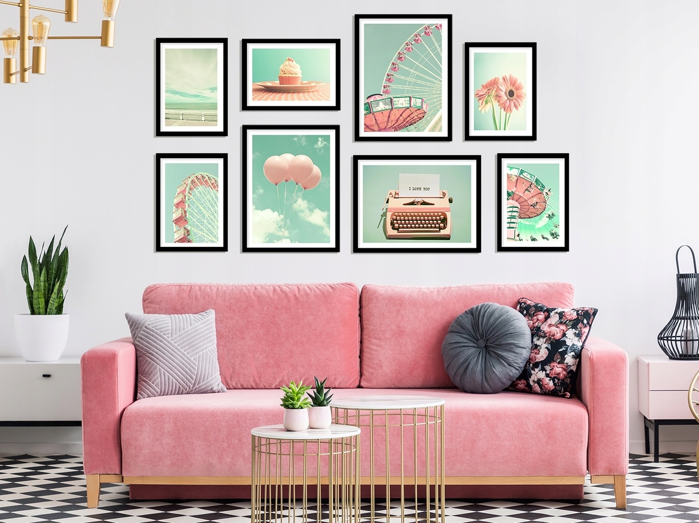 Poster - Riesenrad und Luftballons / 8er-Set