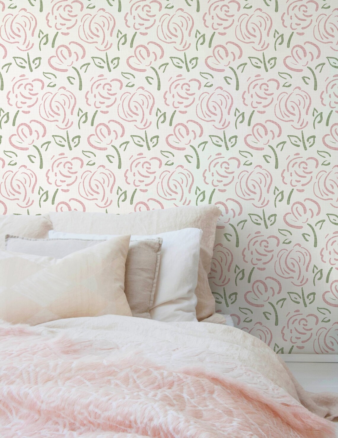 Tapete - Zeitgenössische Blumenmuster / Abziehen und Aufkleben