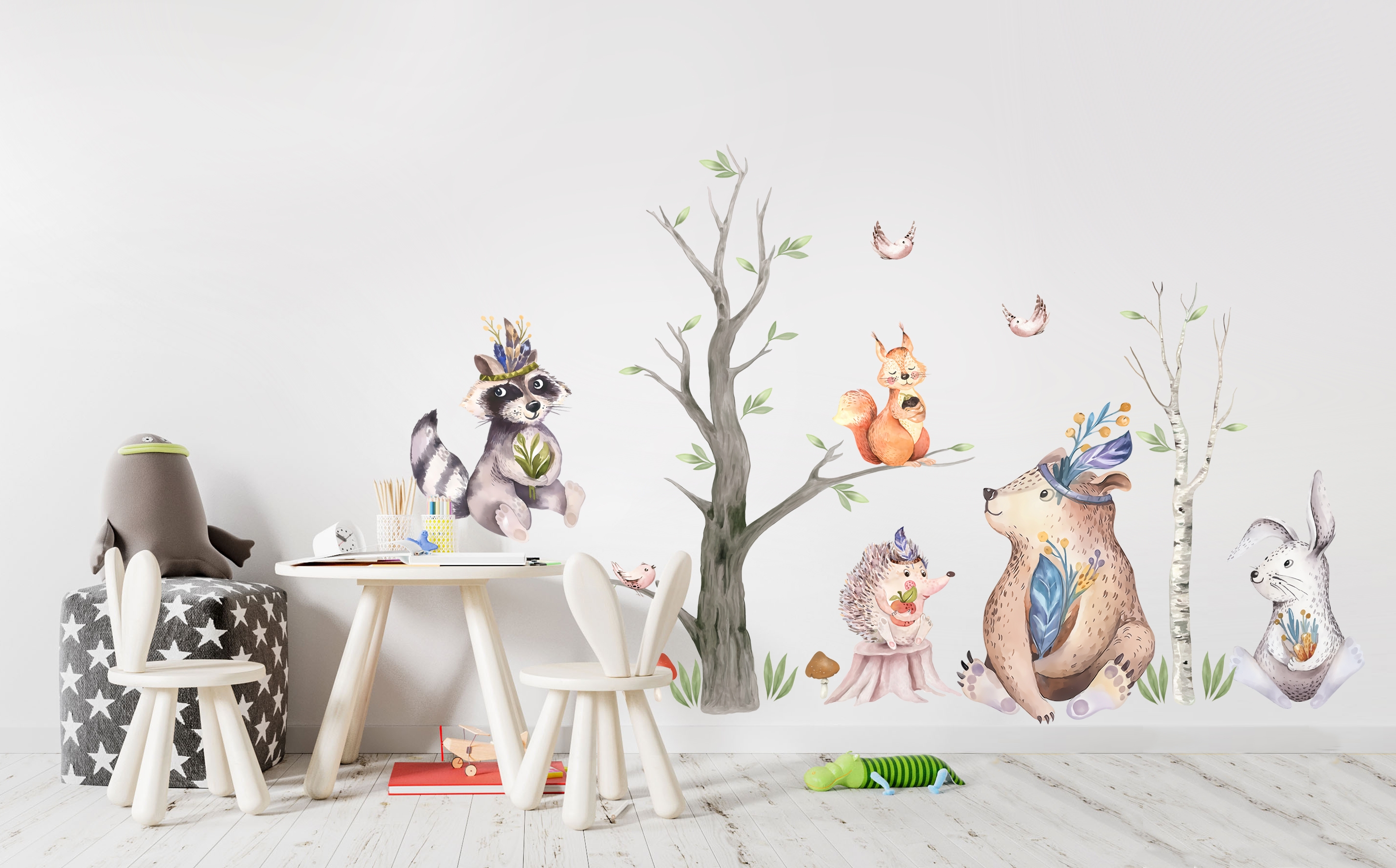 Wandtattoo - Waldbär und seine Freunde