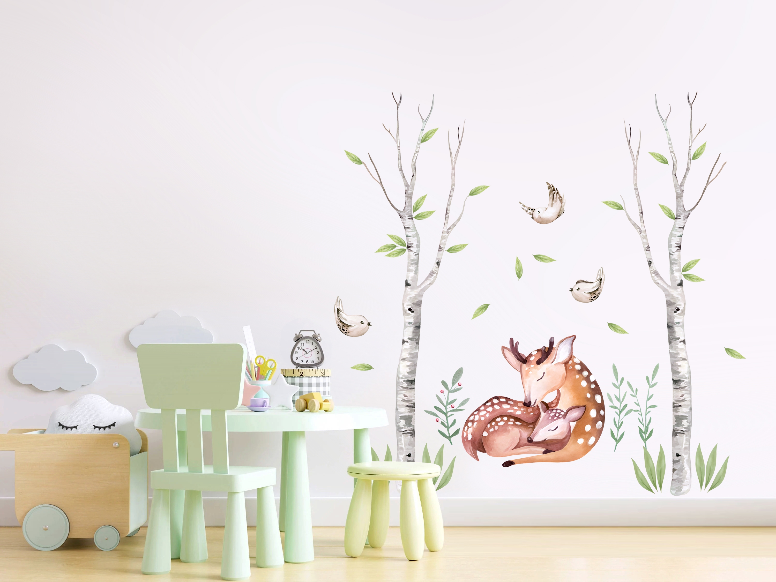 Wandtattoo - Schlafender Hirsch