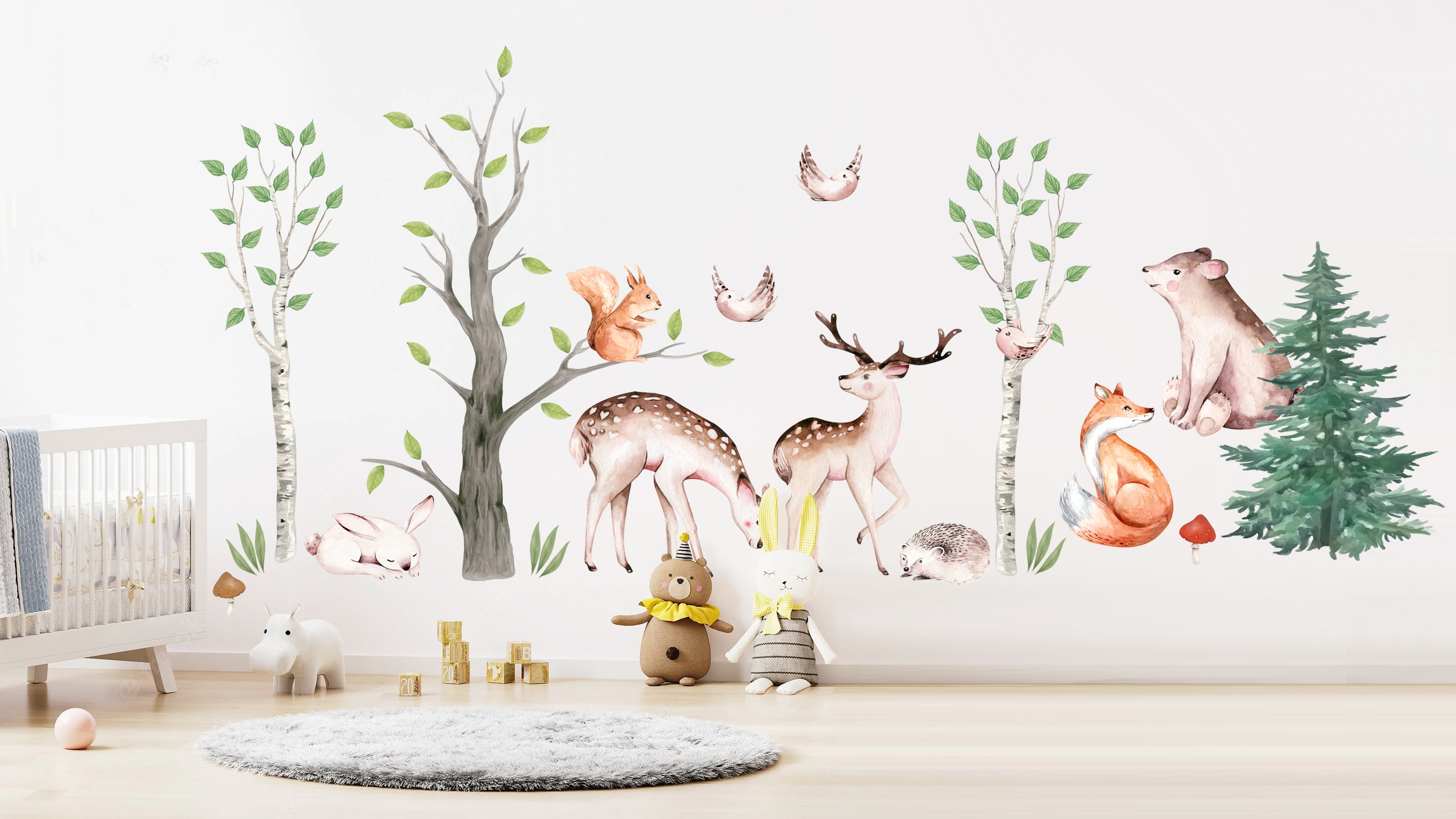 Wandtattoo - Waldtiere - Hirsch, Fuchs, Bär