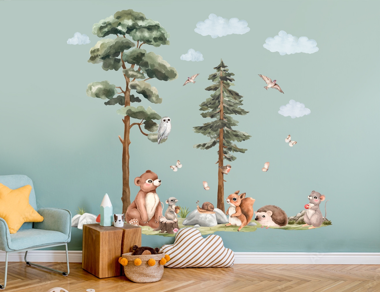 Wandtattoo - Waldtiere und Bäume