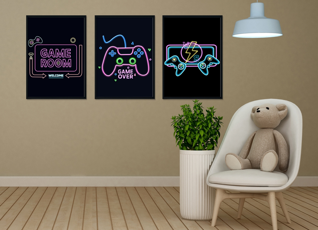 Poster - GAME ROOM / Neon / 3er-Set