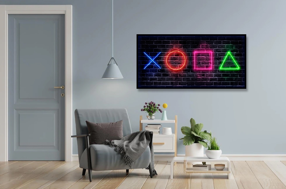 Poster - Gamer-Neon-Tastensymbol
