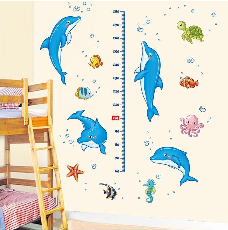 Wandtattoo - Meerestiere / Höhenmaß