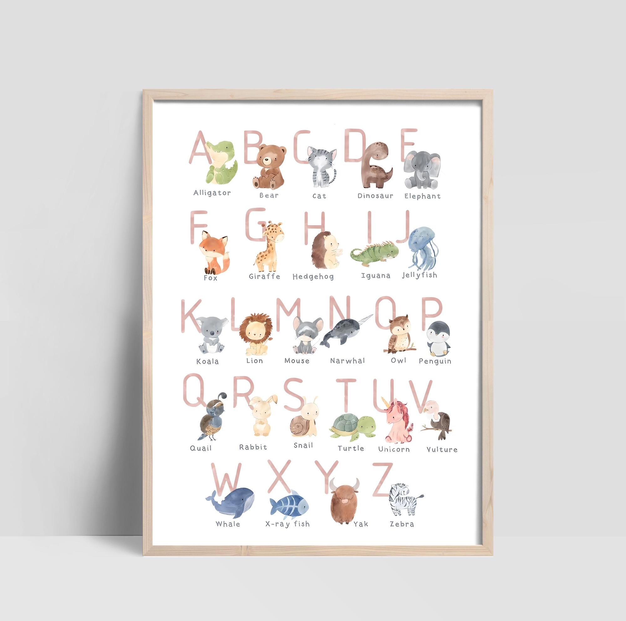 Poster - Buchstaben mit Tierbildern