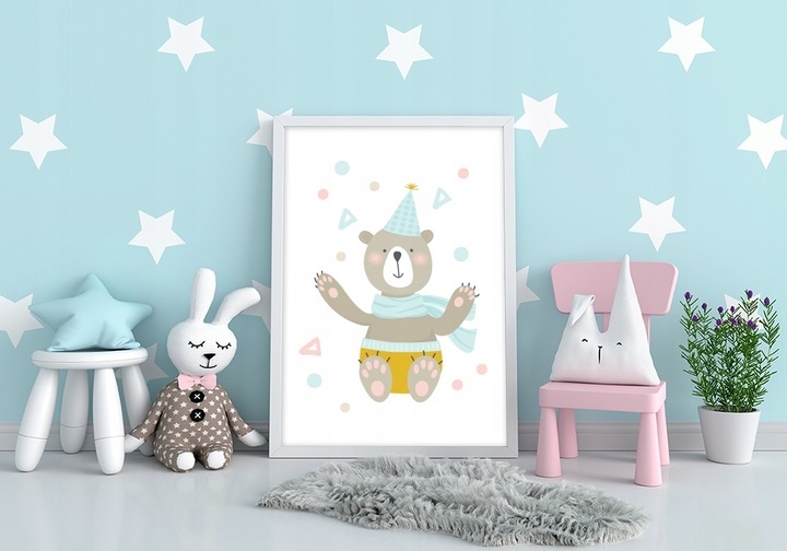 Poster - Bär mit Schal