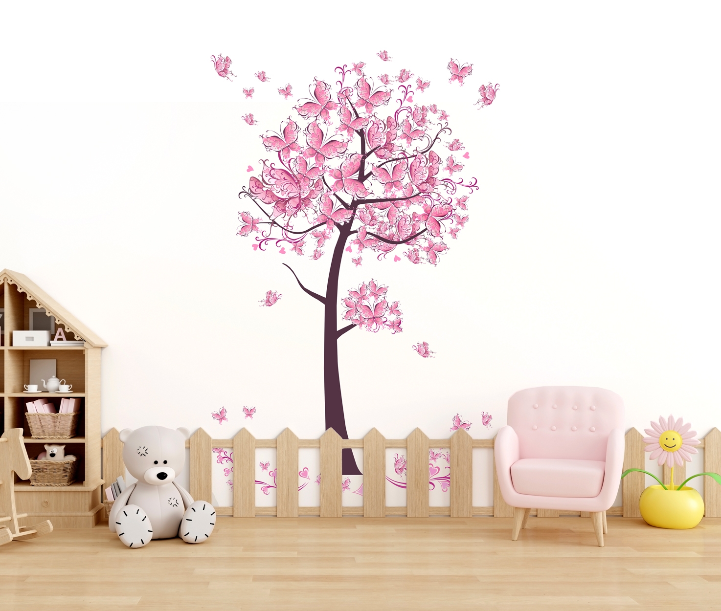 Wandtattoo - Bäume und Schmetterlinge