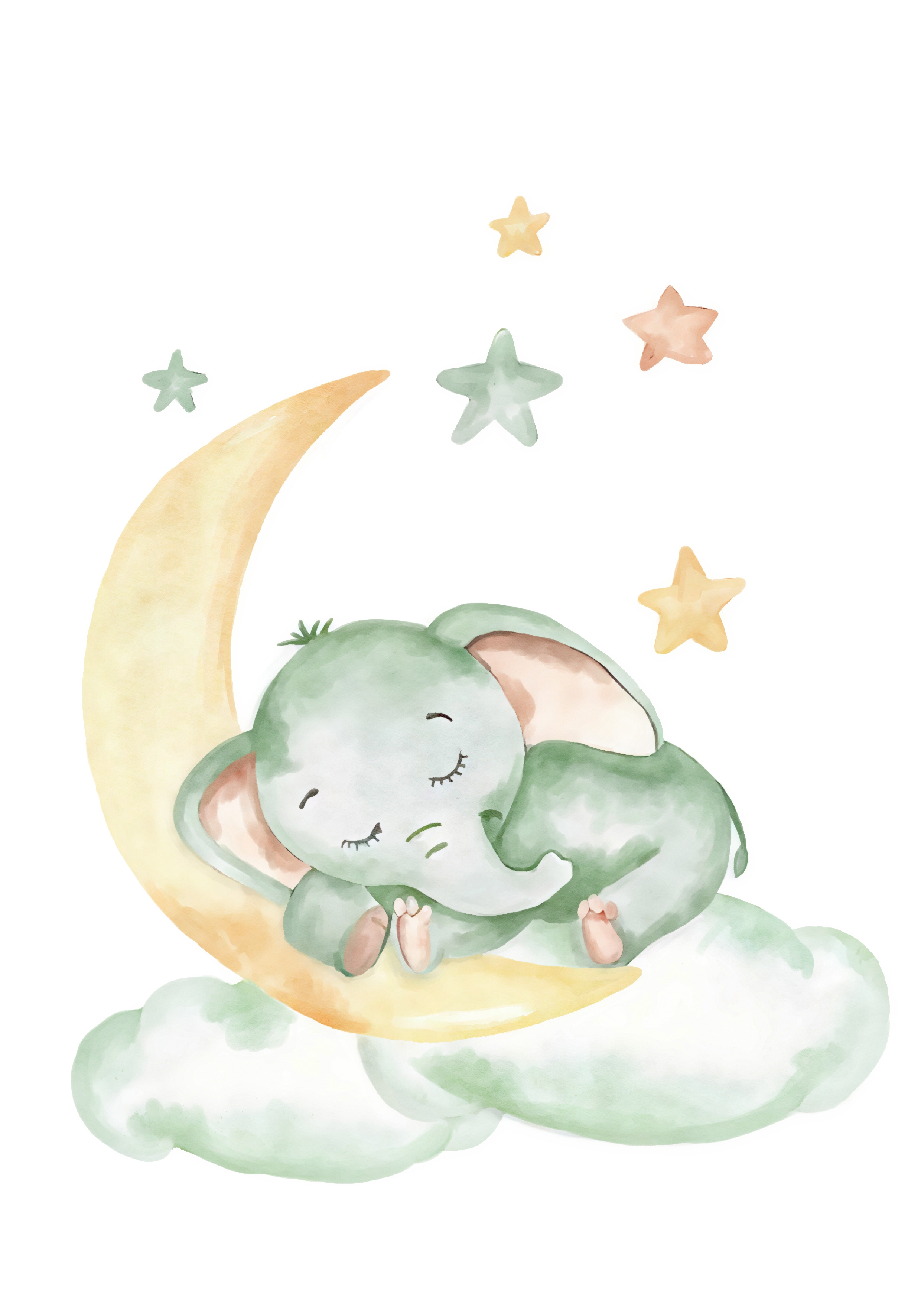 Poster - Elefant und Mond