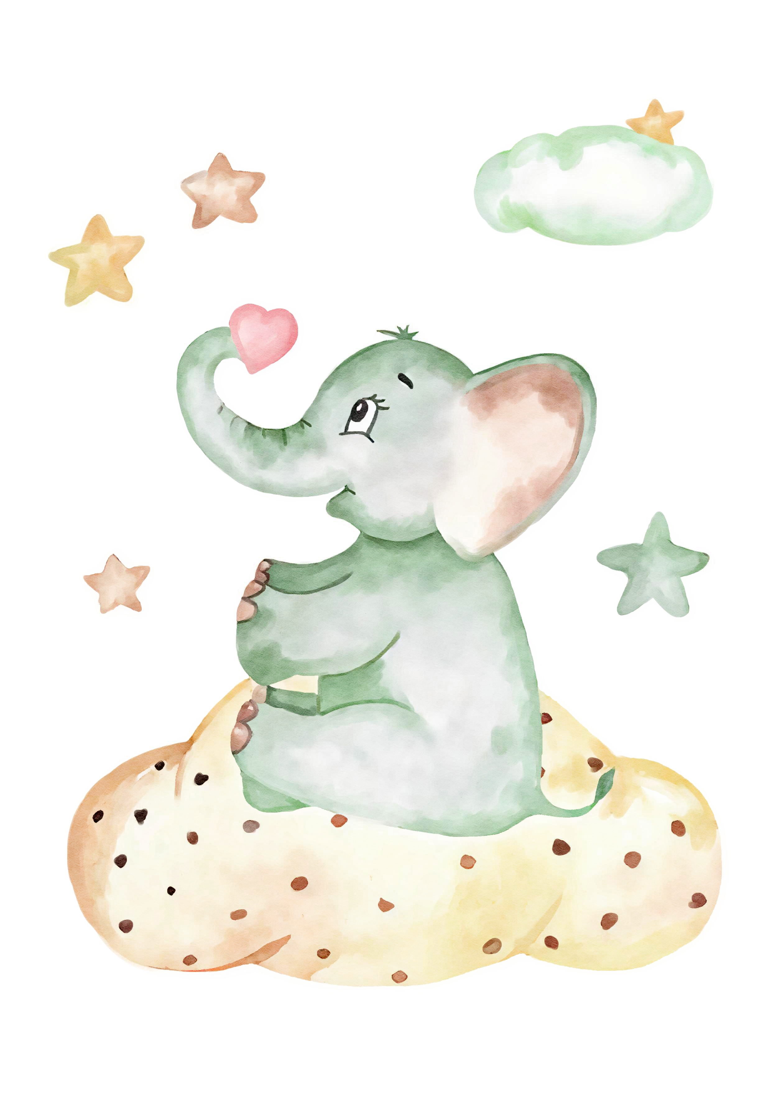 Poster - Elefant und Sterne