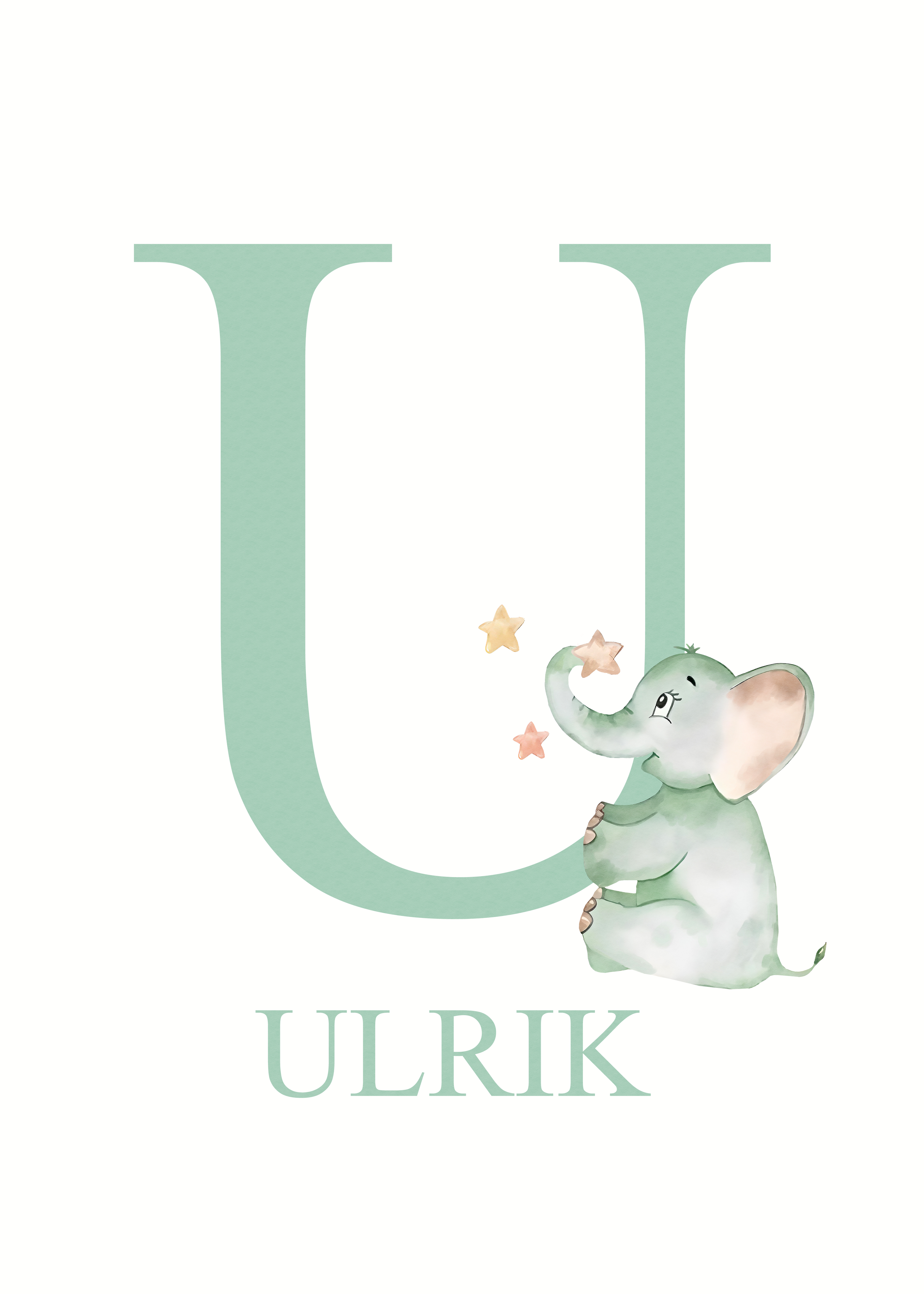 Poster - Elefant / Benutzerdefinierter Text