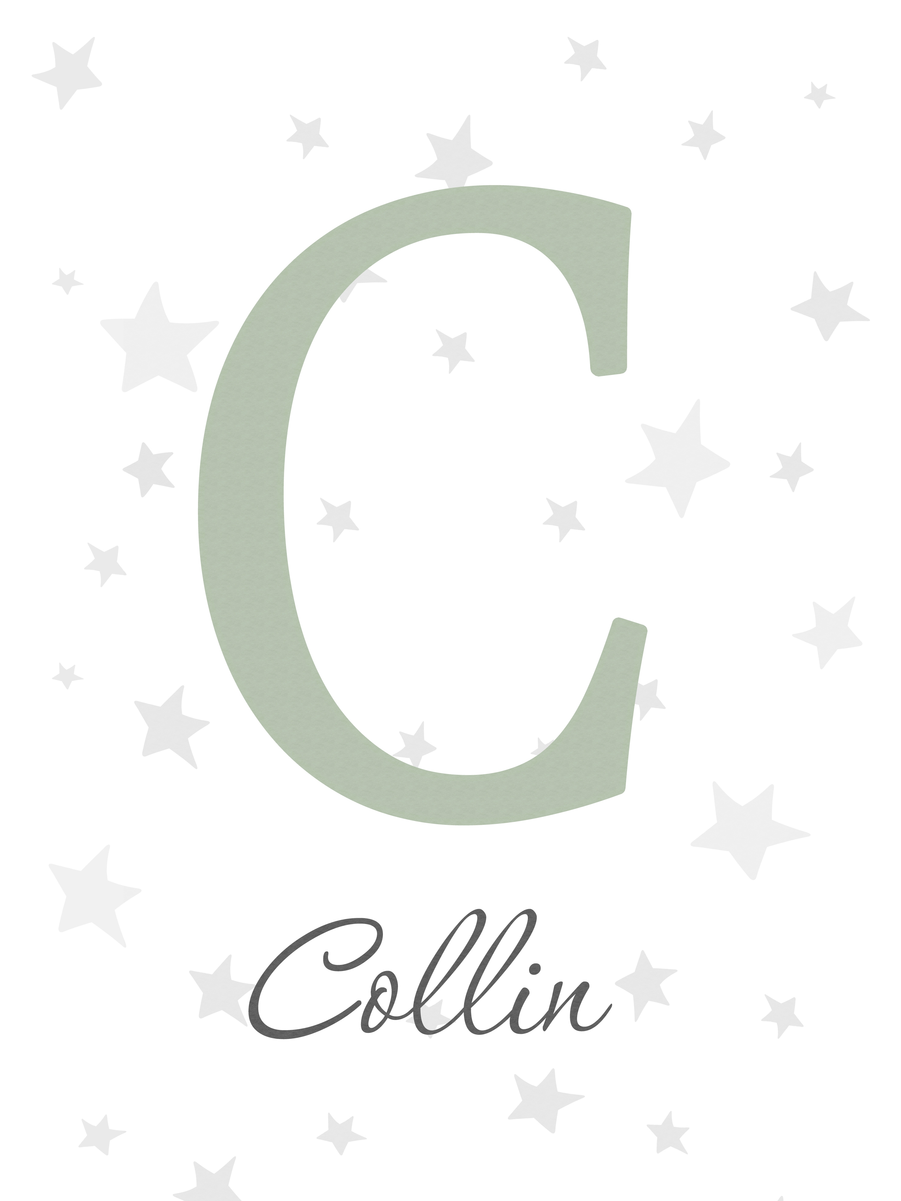 Poster - Sterne / Pastellgrün / Personalisiert