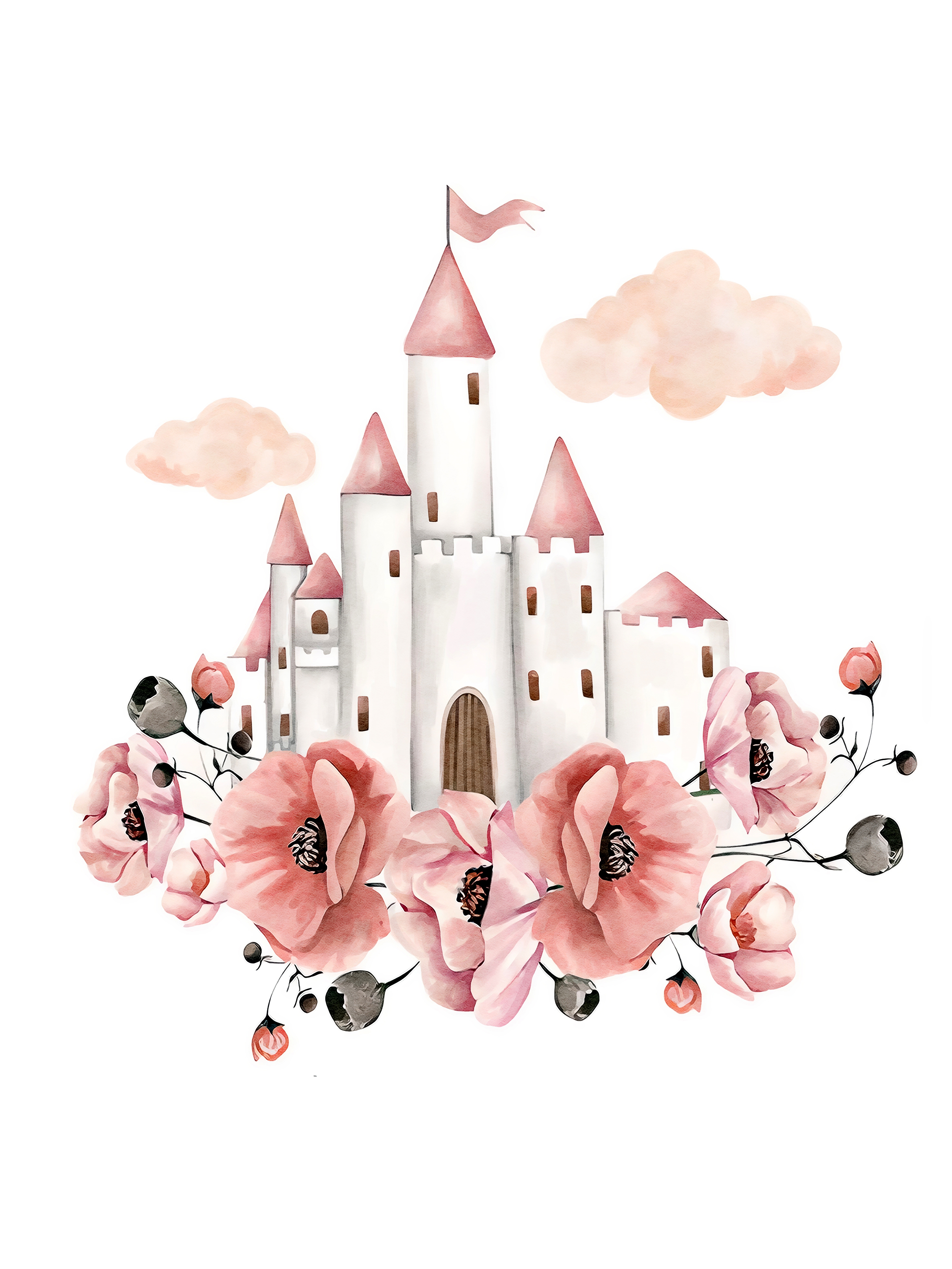 Poster - Schloss mit Blumen