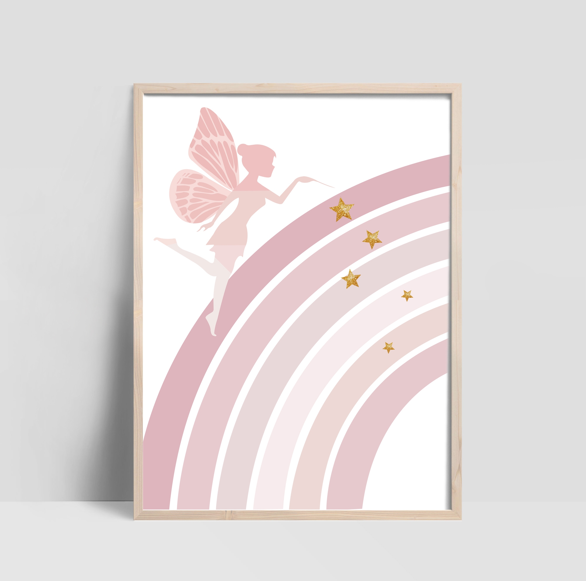 Poster - Fee im Regenbogen / Rosa