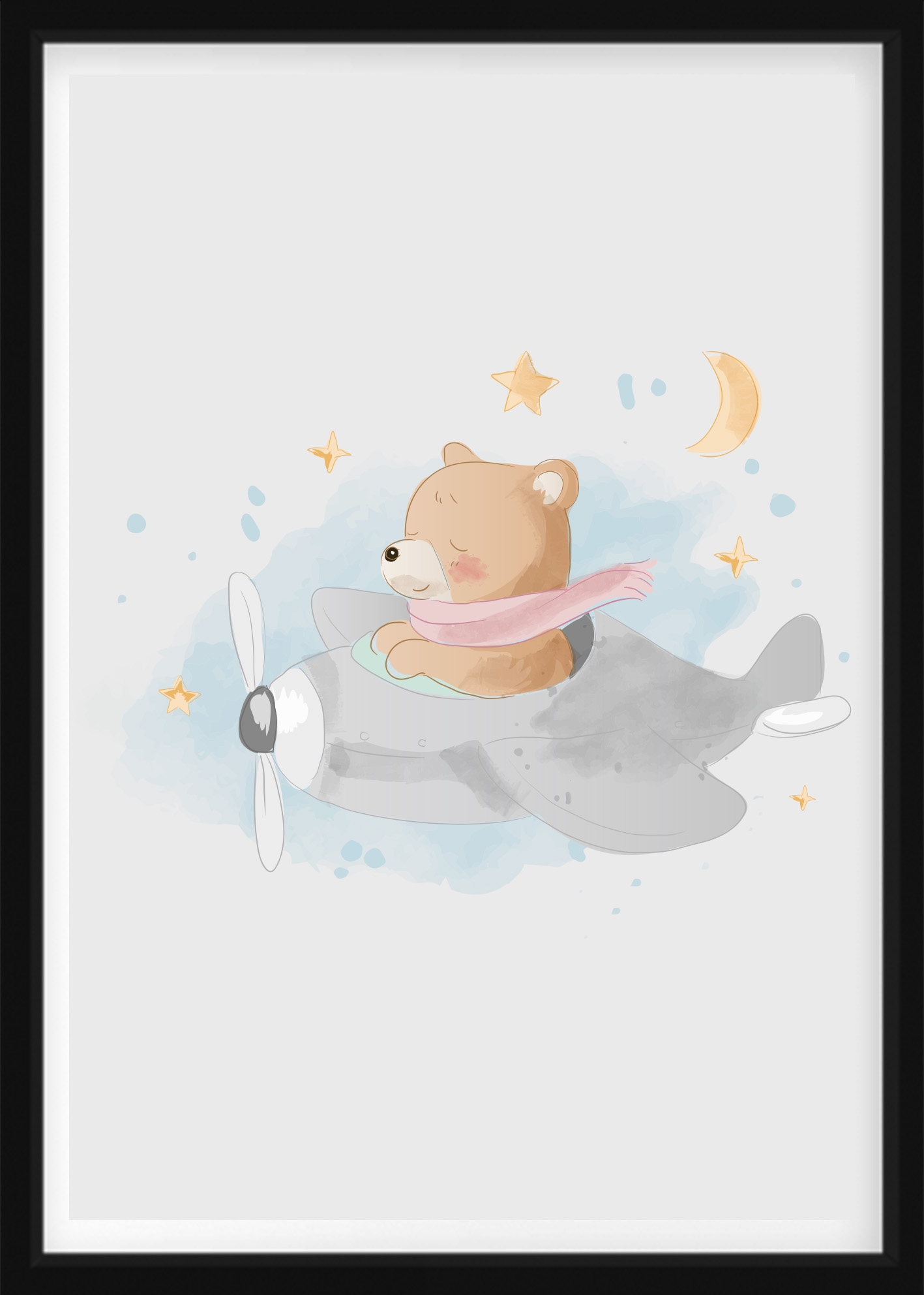 POSTER - Bär im Flugzeug