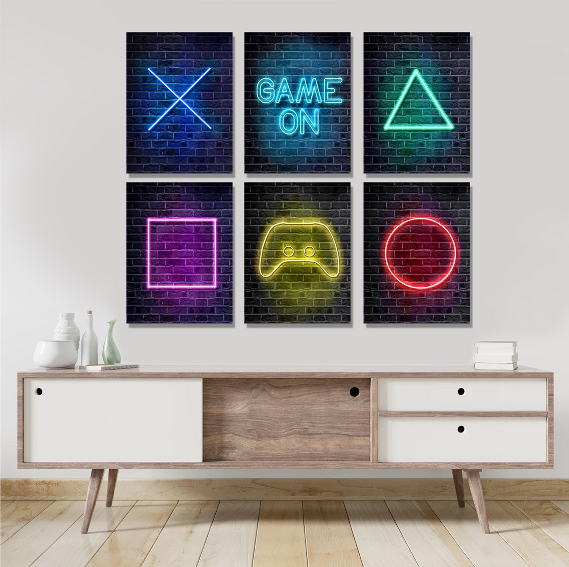 Poster - Neon / GAME ON / 6er-Set
