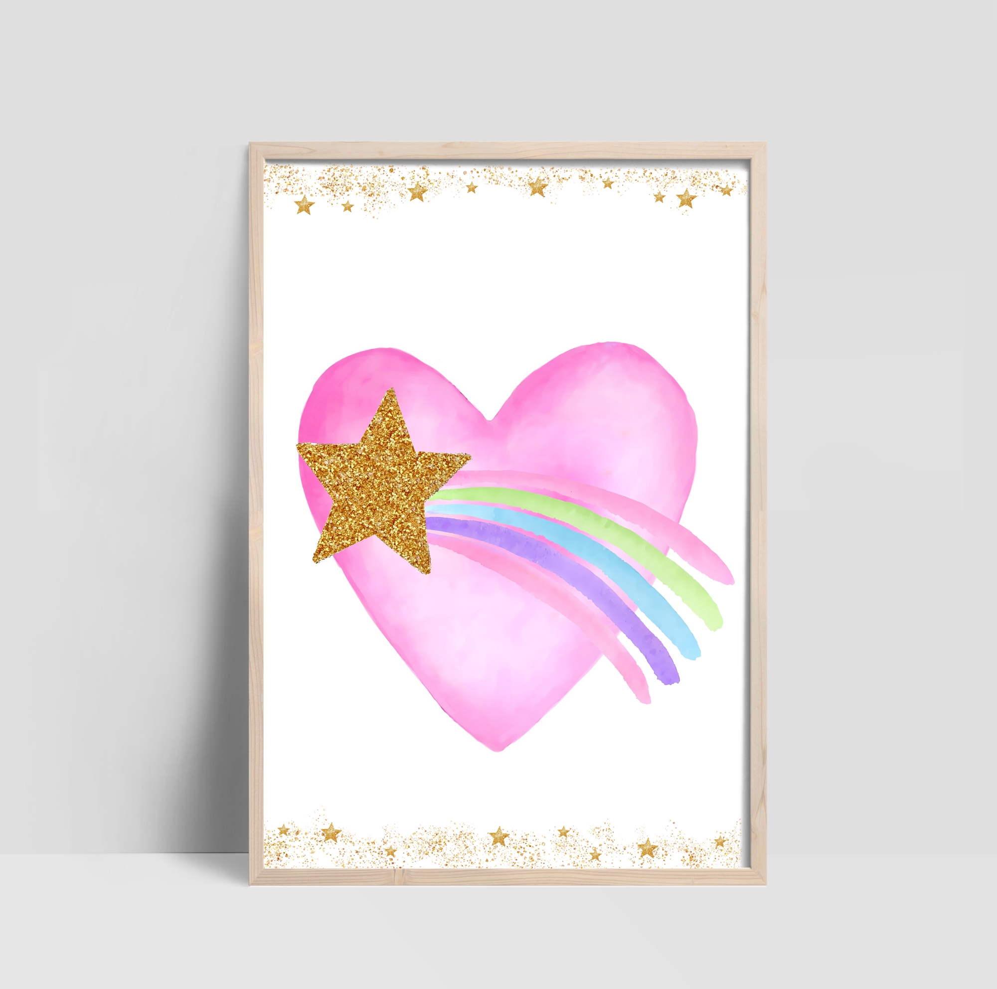 Poster - Herz mit goldenem Stern