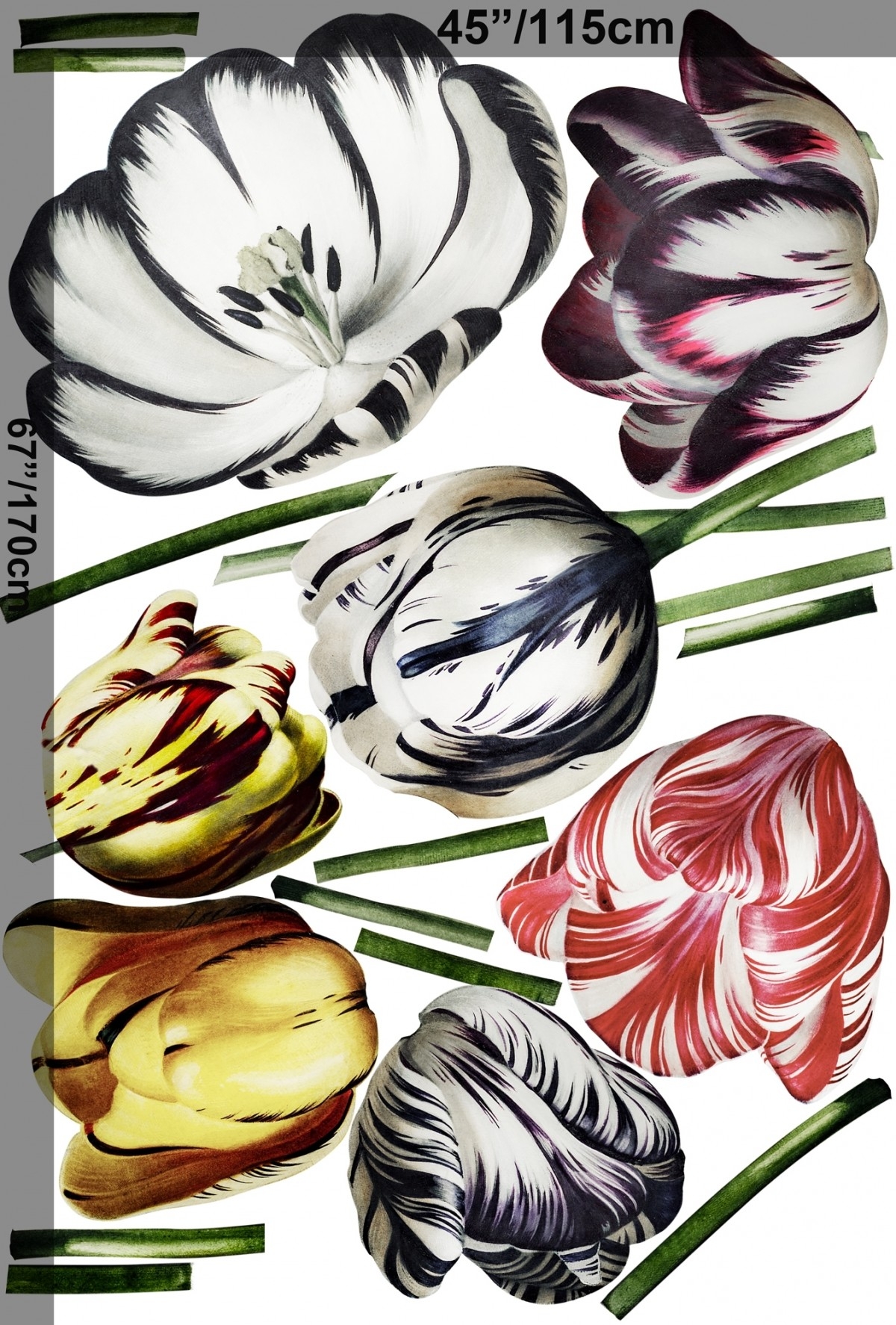 Wandsticker - 3D Holländische Blumen Bunte Tulpen