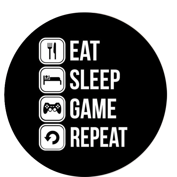 Wandtattoo - Eat Sleep Game Repeat / Runde