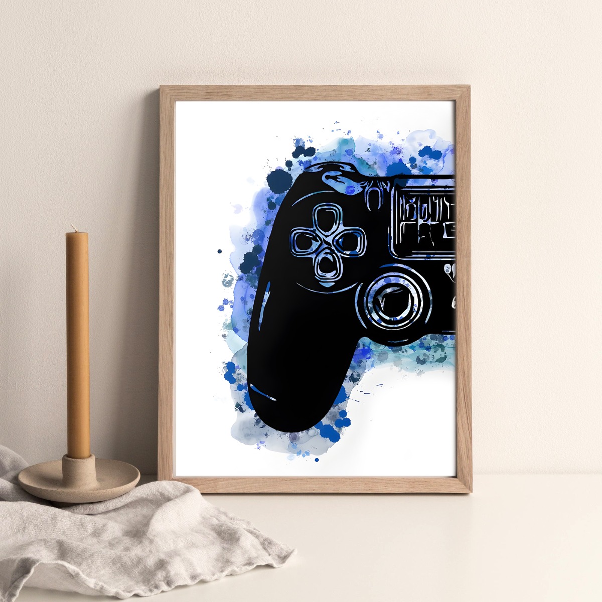 Poster – Joystick / Blau und Schwarz / Linke Hälfte / 02