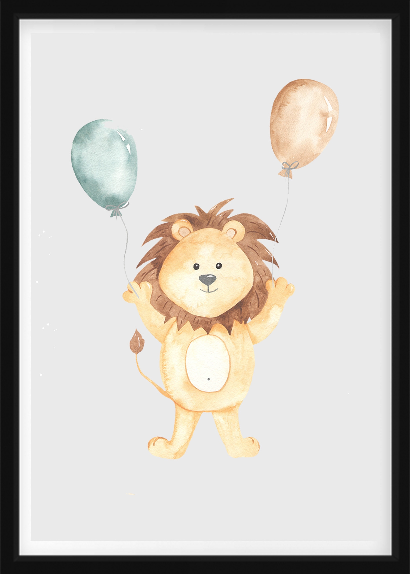 POSTER - Löwe mit Luftballons