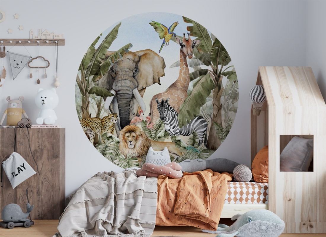 Wandtattoo - Safaritiere / Kreis